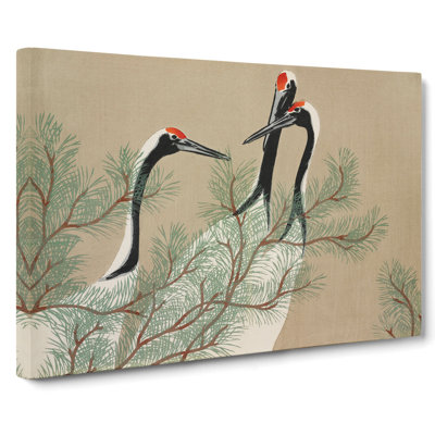 Three Cranes by Kamisaka Sekka - Wrapped Canvas