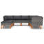 Ensemble modulaire de patio carré en eucalyptus de 23,6 po de large avec coussins Brause-761437308-788332554-788332597