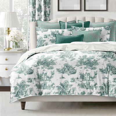 Ensemble d'édredon en coton Toile De Jouy
