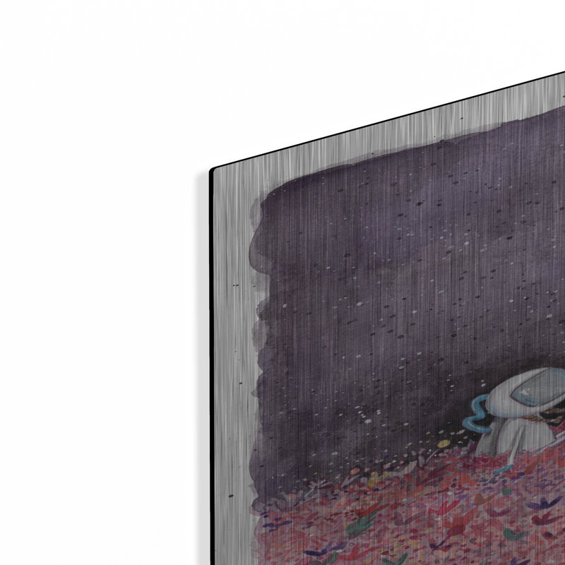 «Sitting on a Flower Moon» par Rachel Nieman, art mural en métal, H 36 po x l 24 po