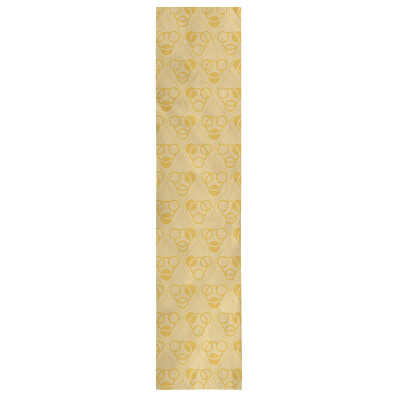 Classic Circles and Waves Table Runner, 16" x 72", Light Yellow