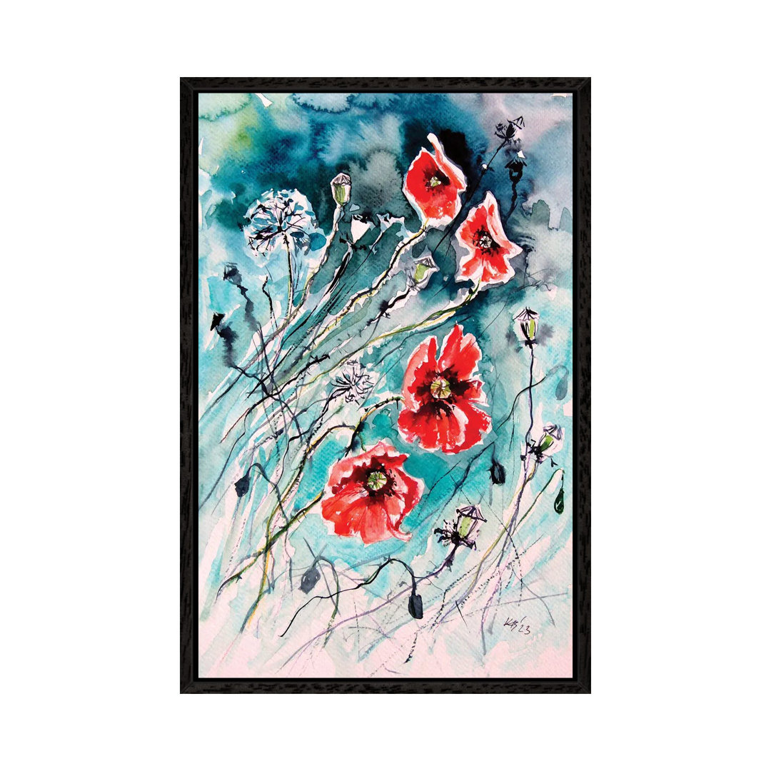 Verspielte Mohnblumen von Anna Brigitta Kovacs - Gallery-Wrapped Canvas Giclée on Canvas