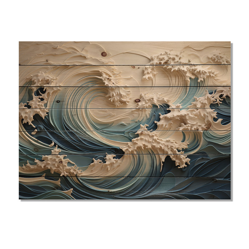 Placencia - Panneaux de décoration murale en bois bord de mer, H 34 po x l 44 po