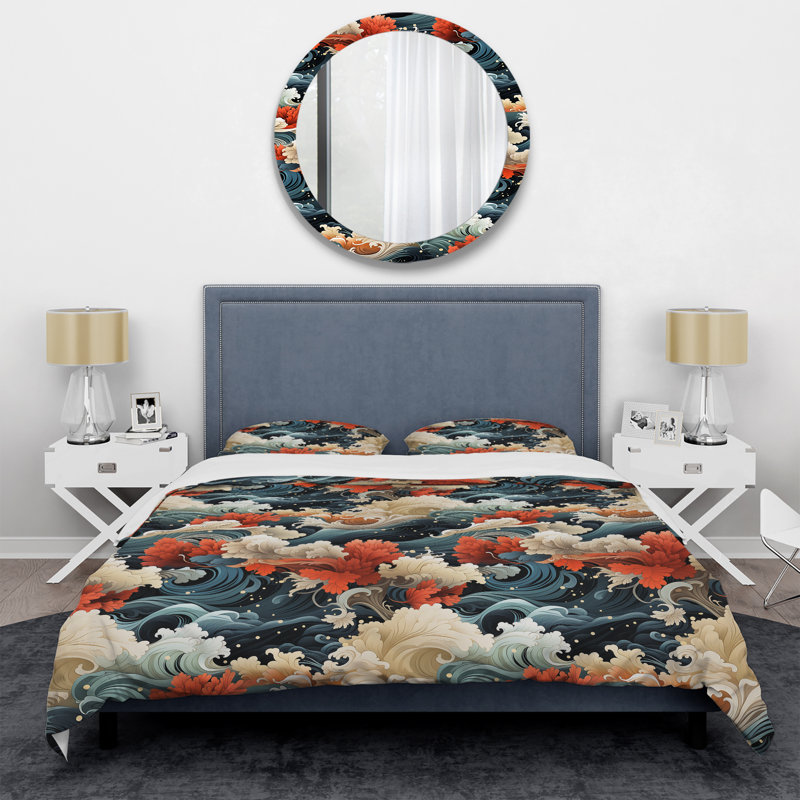 Ensemble de housse de couette Blue Harmony, Housse de couette simple + 1 taie décorative stan