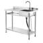 Évier à lessive autoportant avec robinet L 47,2 po x l 19,7 po argent