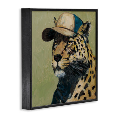Léopard en casquette de baseball, estampe numérique, design par Wani Pasion