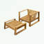 Ensemble de salon d'extérieur en bois d'acacia avec table basse-966176140