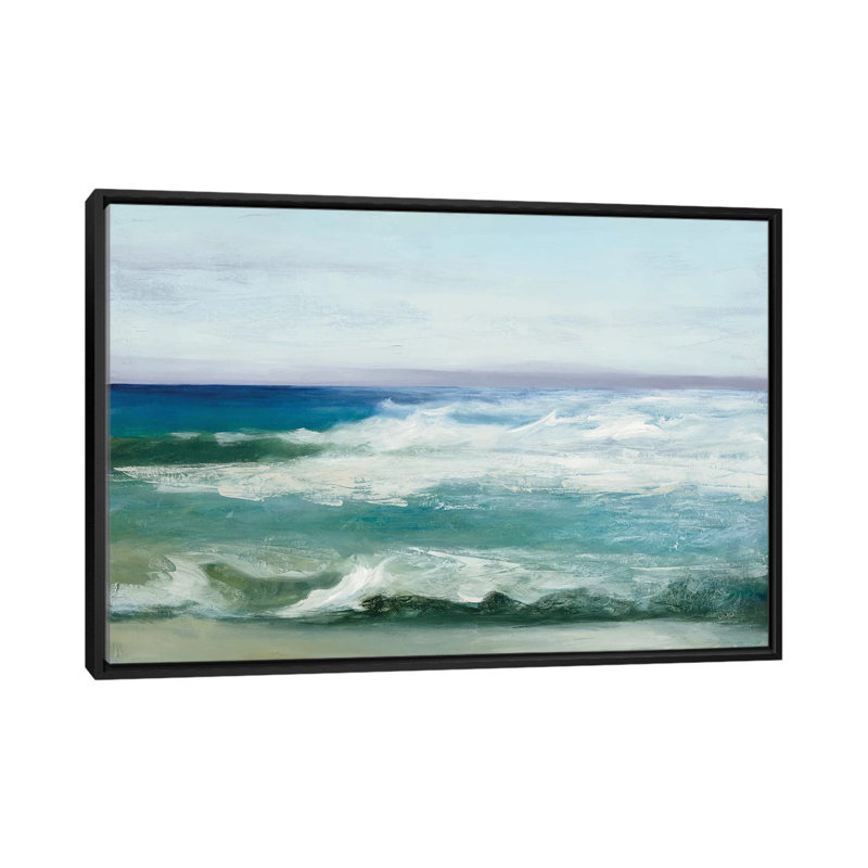 "azure ocean" par julia purinton, reproduction d’impression sur toile tendue, H 18 po x l 26 po x P 1,5 po, Pas de tapis
