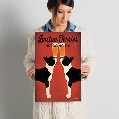 « boston terrier infusement co. »-affiche toile tendue tendue