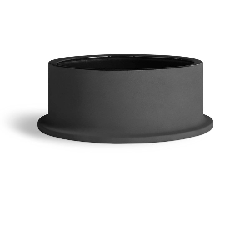 Flange Terracotta Decorative Bowl, Black, 4" H x 10" W x 10" D
