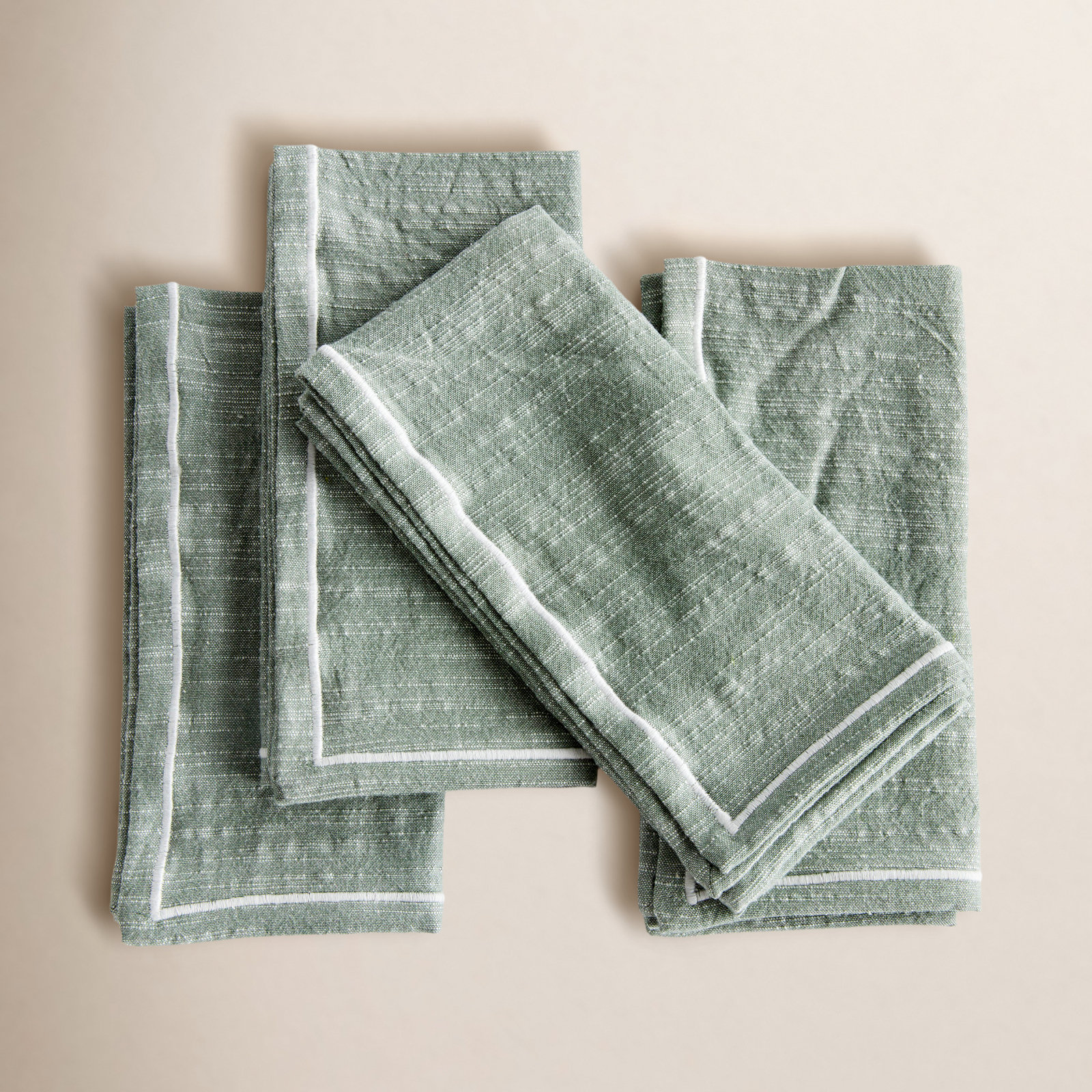 Olenna Reversible Cotton Napkin, Border, Outline Border