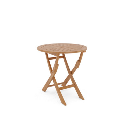 Valencia Round Teak Outdoor Folding Bistro Table by Red Barrel Studio