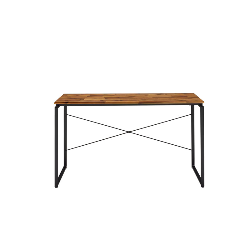 Oak & Black Finish Writing Desk, Brown/Black