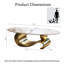 Table basse ovale moderne en faux marbre de 49,2 po avec base en métal doré robuste, meubles de salon de luxe pour la décoration intérieure, résistant aux égratignures et facile à assembler-542475299