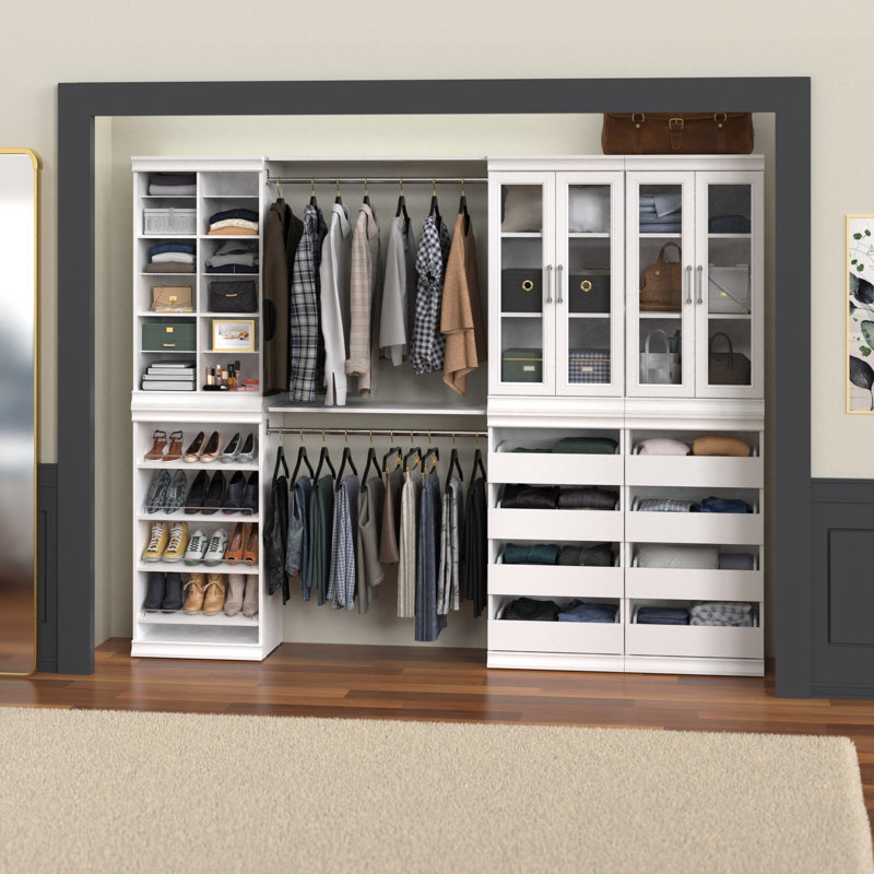 Modular Storage 90.14" W - 99" W Closet System, White