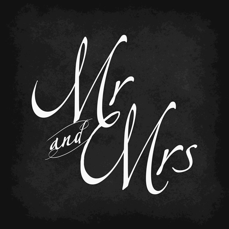 " Mr And Mrs ", 12" H x 12" W