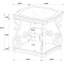 Table de bout en verre avec plateau à 2 tablettes pour les agencements de meubles, offrant un espace de rangement et de présentation, des solutions de tablettes à structure en métal, teinte brun rouge foncé, espace généreux, design
