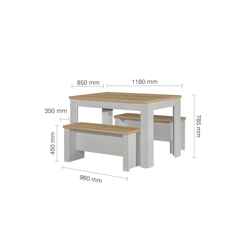 Napanoch 4 - Person Dining Set, Grey
