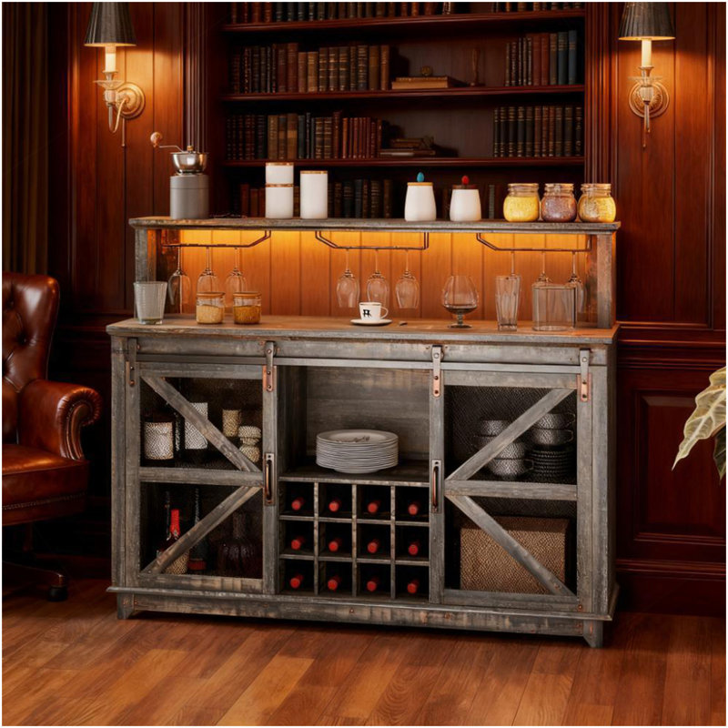 Armoire à vin Farmhouse, armoire à café, pour votre maison