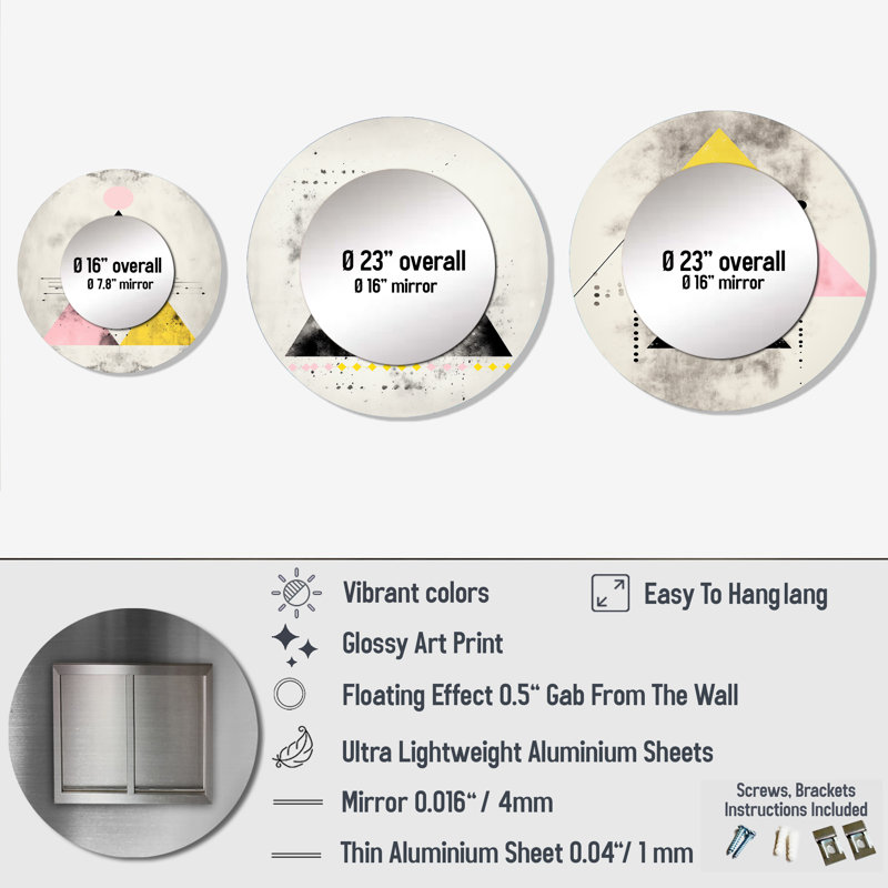Elexius Metal Round Mirror