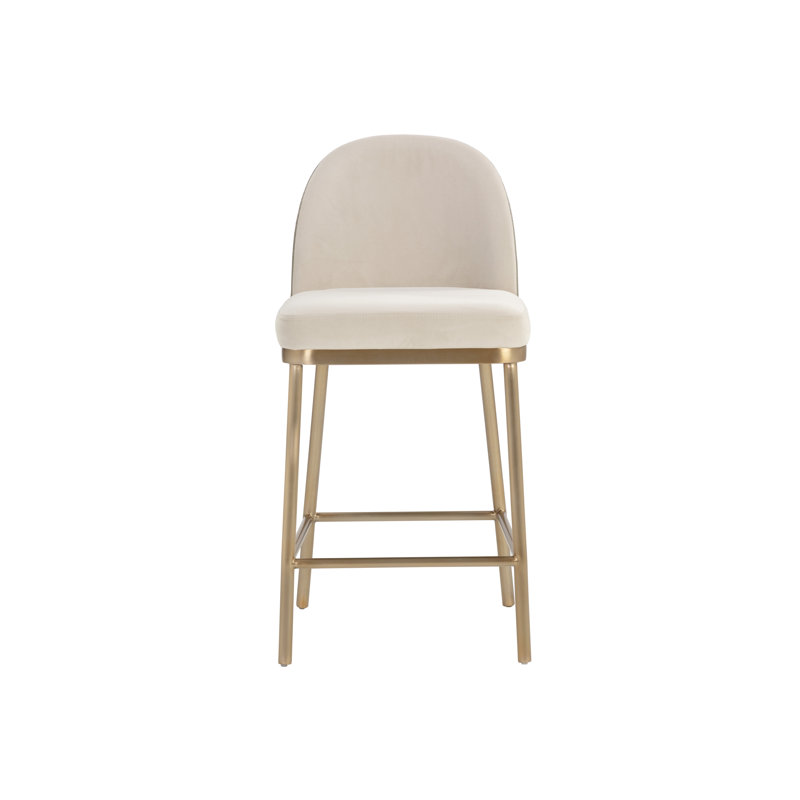 Hamlett Upholstered Stool with Metal Frame, Counter Stool (26" Seat Height)