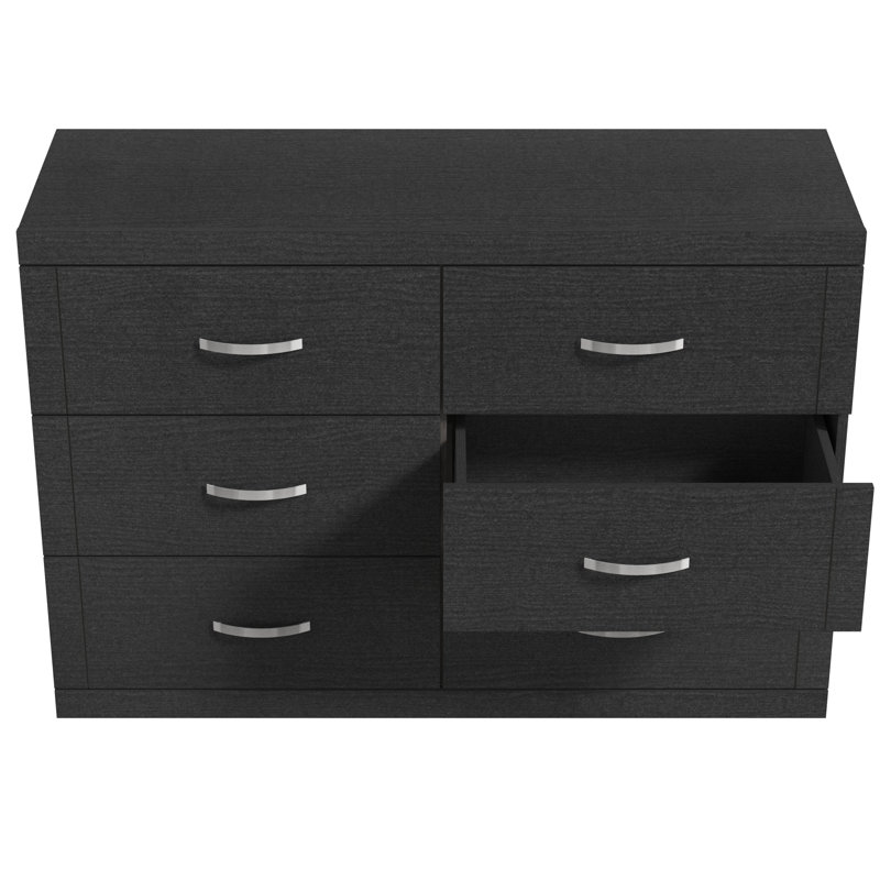 Commode double 6 tiroirs l 46,45 po Avigail, Noir