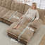 Café modulaire à 3 places avec revêtement moelleux en chenille, coussins confortables et assise profonde moderne en chenille, conçu pour différentes tailles de pièces