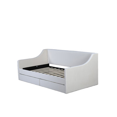 Drawers Storage Upholstered Wingback Daybed
