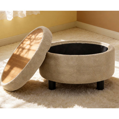 Table basse ronde avec rangement 25 pouces