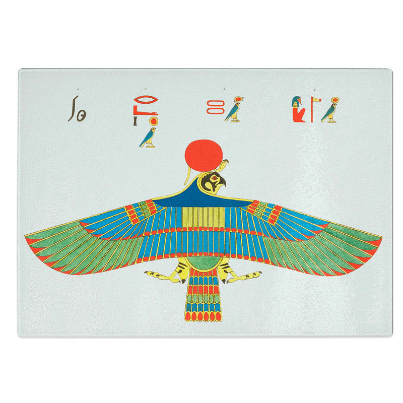 Glass Hawk Emblem by J.F. Champollion Chopping Board, 28.5 cm W x 20 cm L