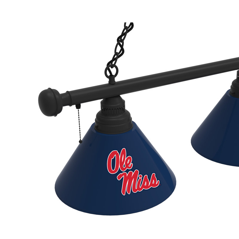 3 - Light Pool Table Lights Pendant, Black, Ole Miss Rebels