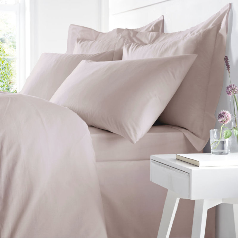 Egyptian-Quality Cotton Fitted Sheet, Kingsize (5'), Blush