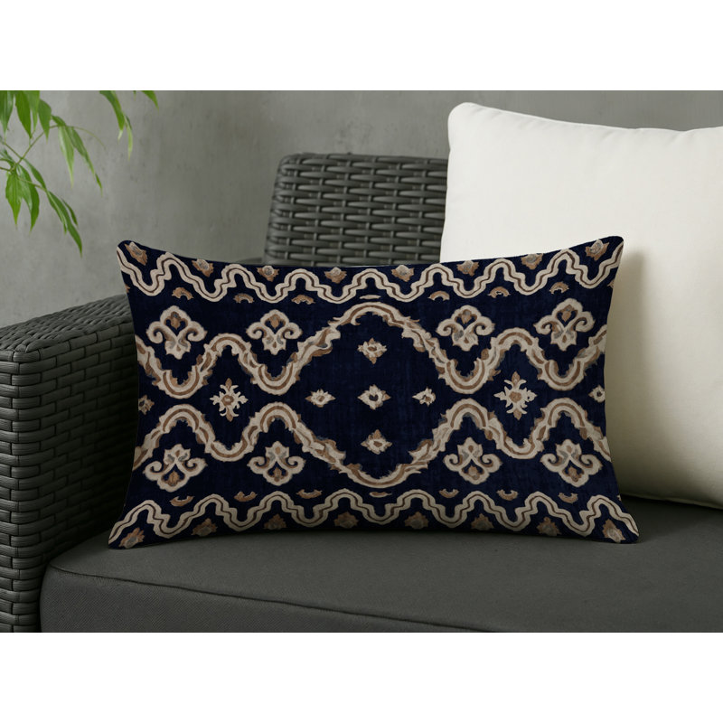Coussin décoratif intérieur et extérieur Modern, Rectangle H 20 po x l 14 po, Gris géométrique 34