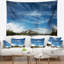 Tapisserie bord de mer et lac sous un ciel bleu-28507401