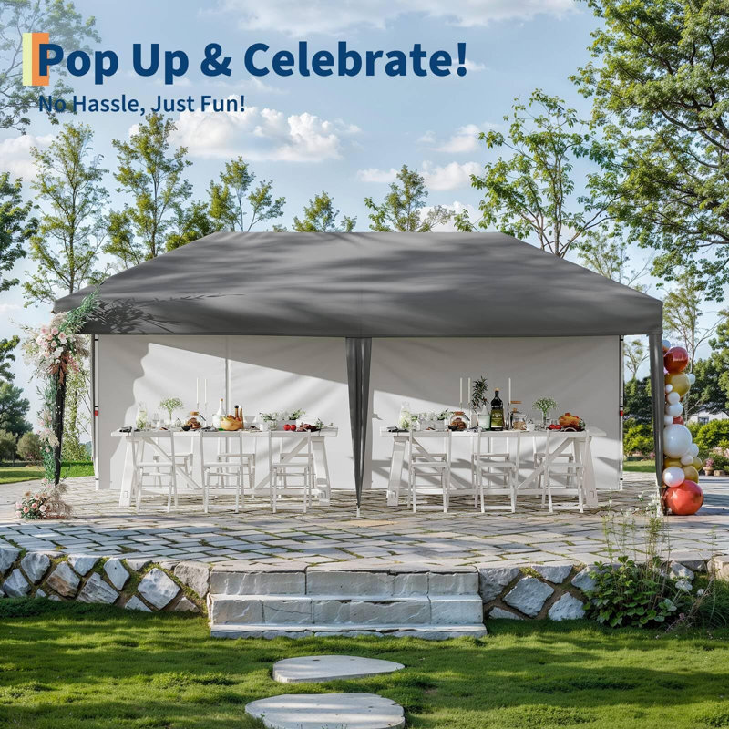 10'x 20' Pop up Canopy Tent, Heavy Duty Outdoor Canopy Tent, Instant Easy Setup Commercial Canopy Tent, Portable Outdoor Tent for Farmers' Market, Wedding, Patio, Party, Event