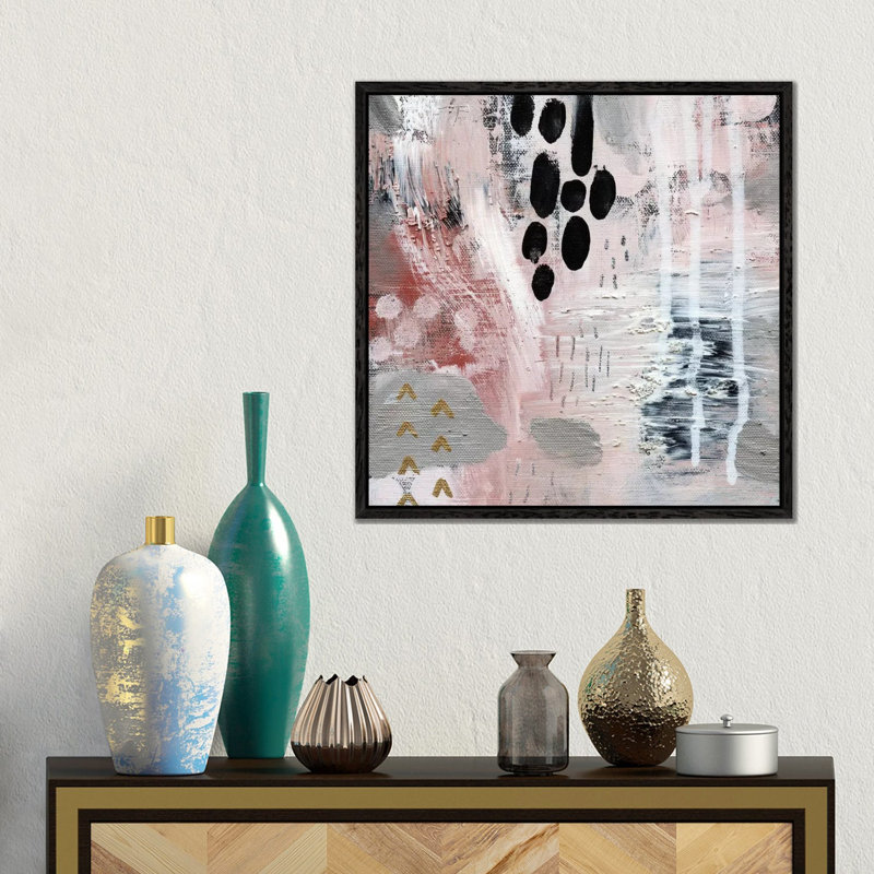 Earth by Sara Franklin - Painting on Canvas, Black Floater Framed, 45.72 cm H x 45.72 cm W