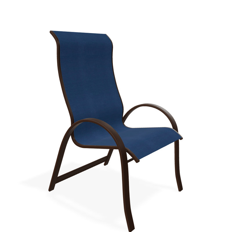 Chaise de patio empilable Hirotaka Supreme, Cobalt 35D Sunbrella®, Kona texturé