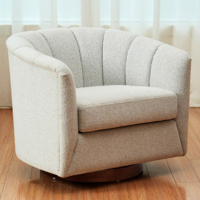 Wolen Upholstered Modern Swivel Barrel Chair by Hokku Designs