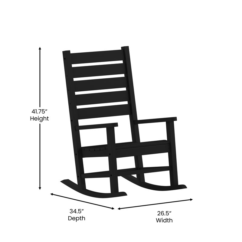 Chaise berçante en plastique Collis, Noir
