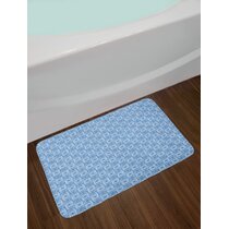 FloorPops Purple 15.35 in. x 23.62 in. Flower Stone Non Slip Bath