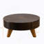 Table basse ronde 31,5 "avec espace de rangement, 31,5", convenant au salon et au bureau, brun