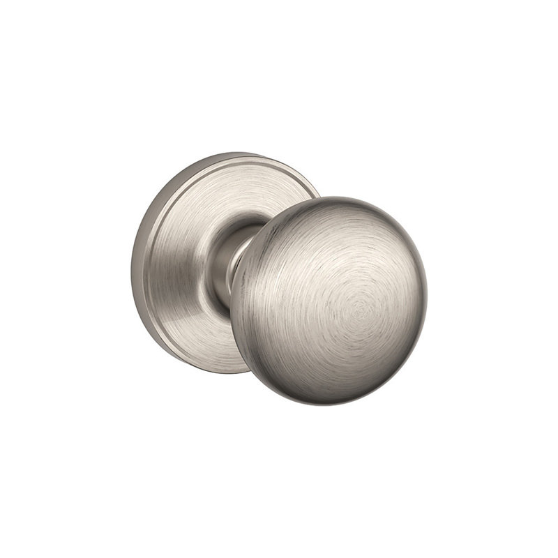 Stratus Knob Hall and Closet Lock, Satin Nickel