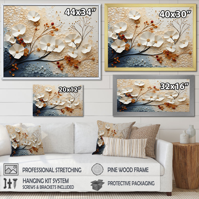 Décoration murale Ethereal Elegance - Collages abstraits, Cadre flottant doré, H 12 po x l 20 po x P 1 po