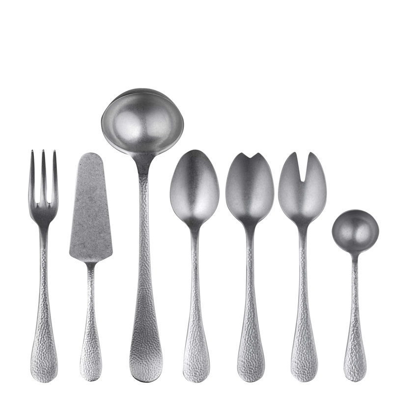 Epoque 7 - Piece Stainless Steel Hostess Set, Pewter Silver