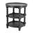D23.5 x 25" Round Three Tiered Side Table with Rattan Shelf, Black-2068030067