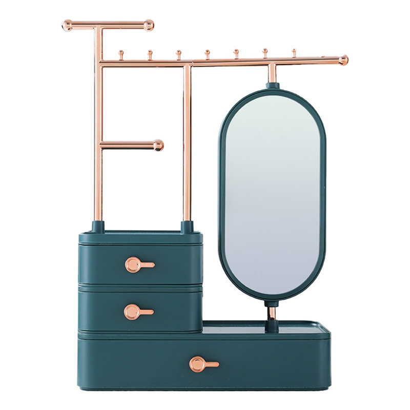 Hillside Avenue Plastic Makeup Organiser, Green