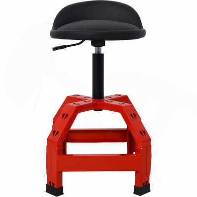 Pneumatic 360 Degree Swivel Stool, Mechanics Rolling Creeper Seat, Heavy Duty  Mechanics Stool, red