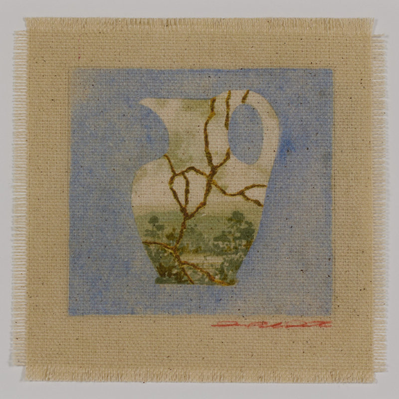 Poetic Mend Blue 1 Painting by Laurel-Dawn Latshaw, 32" H x 32" W