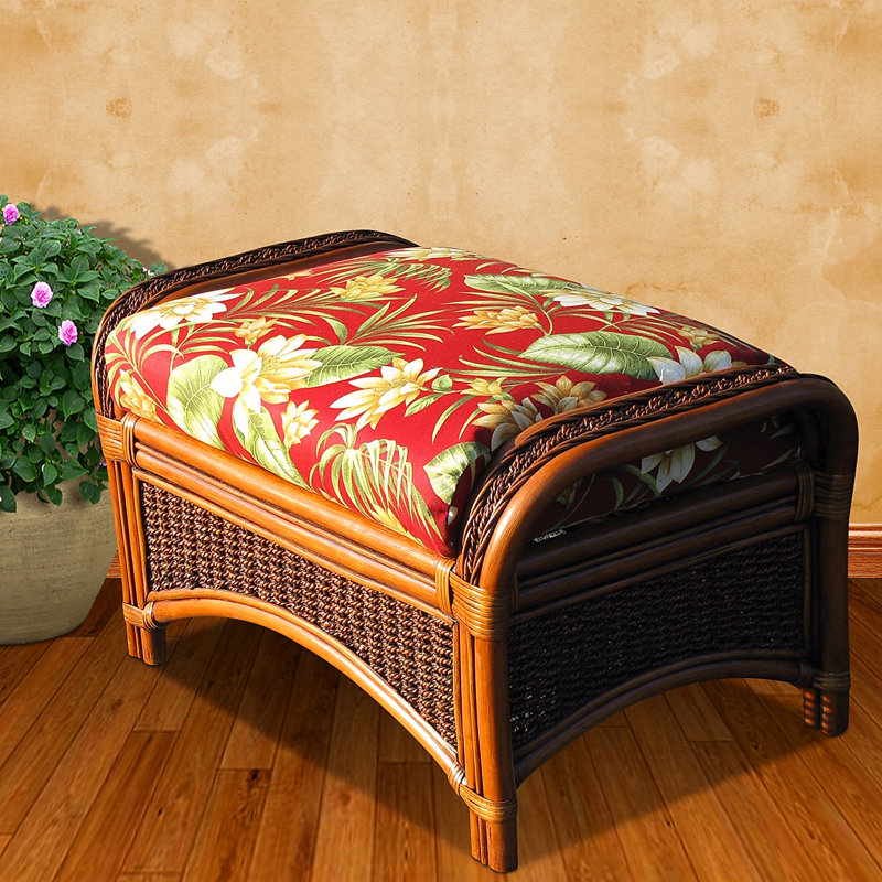 Pritchett Upholstered Ottoman, Rave Watermelon