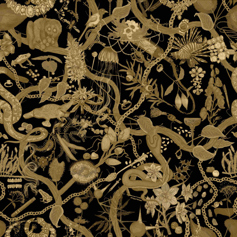 Glamour Life Wallpaper, Black/Gold